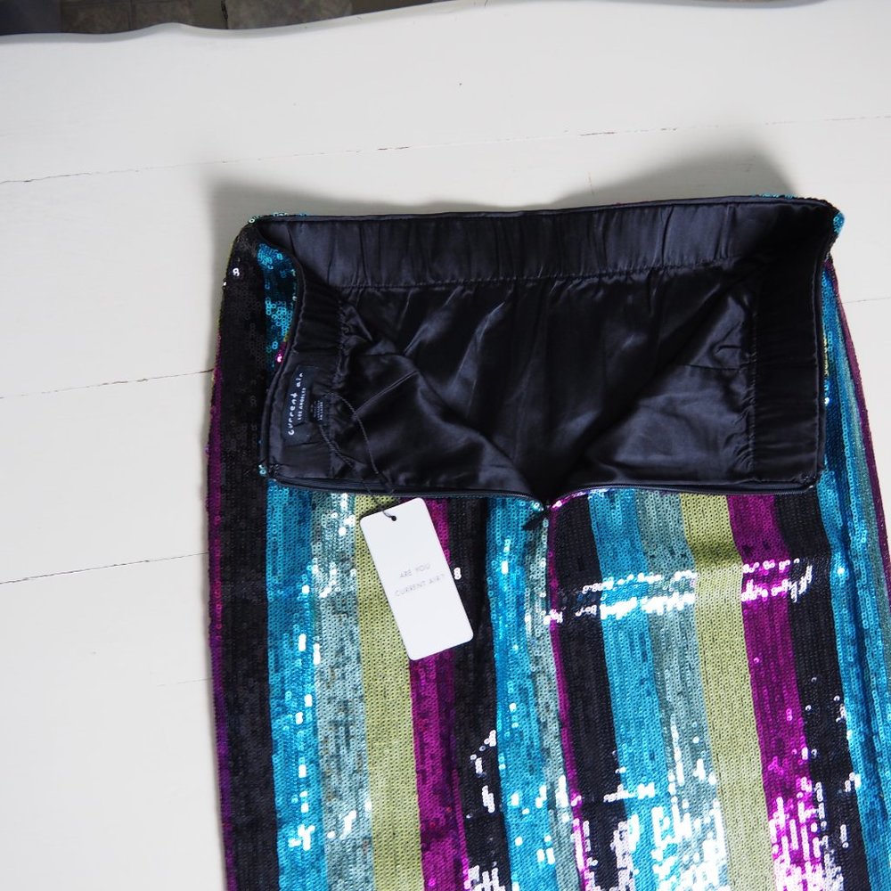 NWT Striped Sequin Skirt - Picture 7 of 11